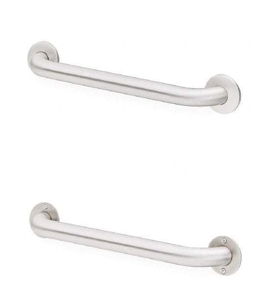 Bradley - Washroom Partition Stainless Steel Grab Bar - 36 Inch Long, Compatible with Shower and Toilet Stalls - Apex Tool & Supply
