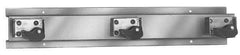 Bradley - 4" High, Stainless Steel with Rubber Holders, Wall Strip Organizer - 36" Long, 4 Holders - Apex Tool & Supply