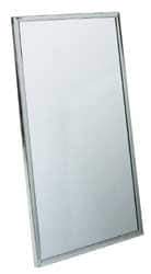 Bradley - 18 Inch Wide x 30 Inch High, Theft Resistant Rectangular Glass Washroom Mirror - Stainless Steel Frame - Apex Tool & Supply