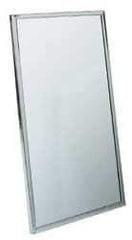 Made in USA - 18 Inch Wide x 36 Inch High, Theft Resistant Rectangular Glass Washroom Mirror - Stainless Steel Frame - Apex Tool & Supply