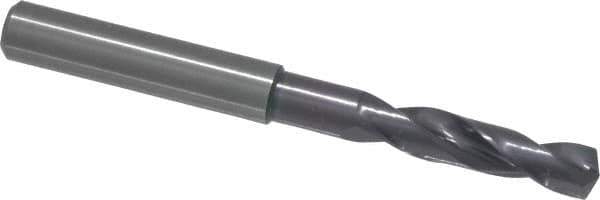 Guhring - 0.2677" 140° Spiral Flute Solid Carbide Screw Machine Drill Bit - FIREX Finish, Right Hand Cut, 34mm Flute Length, 79mm OAL, SU Point, Straight Shank - Apex Tool & Supply