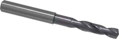 Guhring - 0.2677" 140° Spiral Flute Solid Carbide Screw Machine Drill Bit - FIREX Finish, Right Hand Cut, 34mm Flute Length, 79mm OAL, SU Point, Straight Shank - Apex Tool & Supply