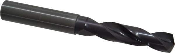 Guhring - 7/16" 140° Spiral Flute Solid Carbide Screw Machine Drill Bit - FIREX Finish, Right Hand Cut, 55mm Flute Length, 102mm OAL, SU Point, Straight Shank - Apex Tool & Supply