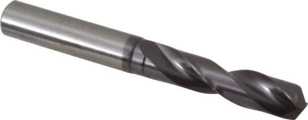 Guhring - 0.4528" 140° Spiral Flute Solid Carbide Screw Machine Drill Bit - FIREX Finish, Right Hand Cut, 55mm Flute Length, 102mm OAL, SU Point, Straight Shank - Apex Tool & Supply