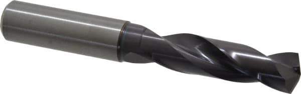 Guhring - 0.5906" 140° Spiral Flute Solid Carbide Screw Machine Drill Bit - FIREX Finish, Right Hand Cut, 65mm Flute Length, 115mm OAL, SU Point, Straight Shank - Apex Tool & Supply