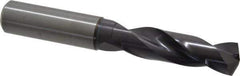 Guhring - 0.5906" 140° Spiral Flute Solid Carbide Screw Machine Drill Bit - FIREX Finish, Right Hand Cut, 65mm Flute Length, 115mm OAL, SU Point, Straight Shank - Apex Tool & Supply