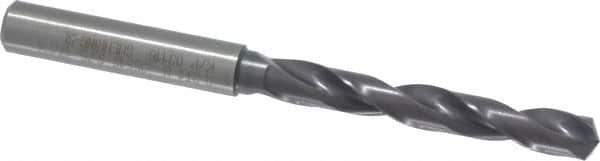 Guhring - Letter H 140° Solid Carbide Jobber Drill - FIREX Finish, Right Hand Cut, Spiral Flute, Straight Shank, 91mm OAL, SU Point - Apex Tool & Supply