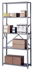 Lyon - 5 Shelf Starter Open Steel Shelving - 1,300 Lb Capacity, 36" Wide x 84" High x 12" Deep, Gray - Apex Tool & Supply