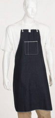 Ansell - 28 x 36" General Purpose Bib Apron - Denim, 14 oz Material, Blue, 1 Pocket, Tie Waist & Neck Strap Closure - Apex Tool & Supply