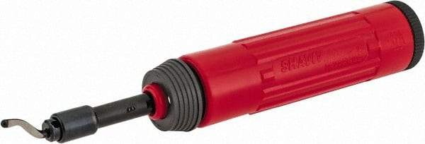 Shaviv - 4 Piece, High Speed Steel Blade, Hand Deburring Tool Set - B Blade Holder, For Hole Edge, Straight Edge - Apex Tool & Supply