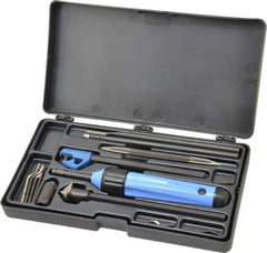 Noga - 18 Piece High Speed Steel Blade Hand Deburring Tool Set - C, D, L, N, S Blade Holder, S10, S20, S30, S101;C12, C20;N1, N2;T-120;D50, D66;L1 Blades, For Holes, Straight Edge, Curved Edge, Bushing Scraping, Pipe Cross Holes - Apex Tool & Supply