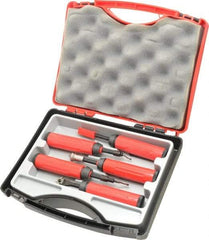 Shaviv - 18 Piece High Speed Steel Blade Hand Deburring Tool Set - B, C, D, E, F Blades, For Flat Surface, Hole Edge, Hole Inner Surface, Straight Edge - Apex Tool & Supply