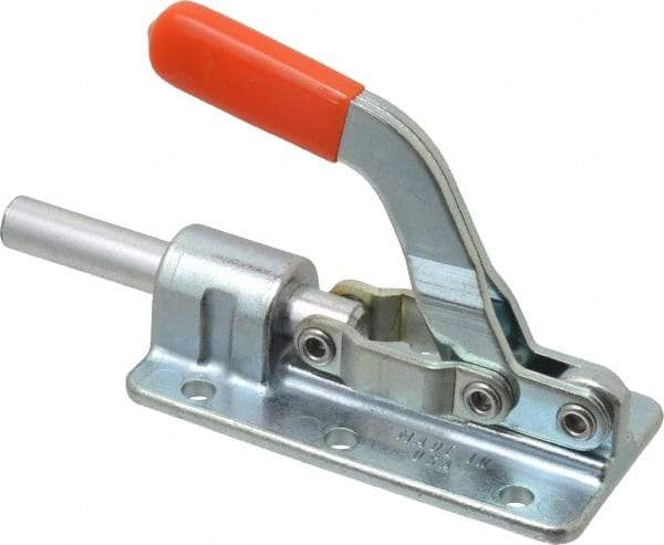 Lapeer - 800 Lb Load Capacity, Flanged Base, Carbon Steel, Standard Straight Line Action Clamp - 6 Mounting Holes, 0.28" Mounting Hole Diam, 1/2" Plunger Diam, Straight Handle - Apex Tool & Supply