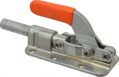 Lapeer - 2,500 Lb Load Capacity, Flanged Base, Carbon Steel, Standard Straight Line Action Clamp - 6 Mounting Holes, 0.34" Mounting Hole Diam, 5/8" Plunger Diam, Straight Handle - Apex Tool & Supply