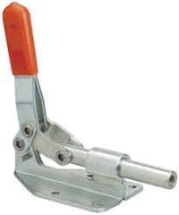 Lapeer - 300 Lb Load Capacity, Flanged Base, Carbon Steel, Standard Straight Line Action Clamp - 4 Mounting Holes, 0.222" Mounting Hole Diam, 1/2" Plunger Diam, Straight Handle - Apex Tool & Supply