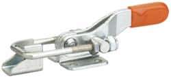 Lapeer - 360 Lb Capacity, Horizontal, U Hook, Flanged Base, Carbon Steel Pull Action Latch Clamp - 1.1" Drawing Movement, 3-5/16" OAL, Straight Handle - Apex Tool & Supply