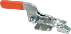 Lapeer - 700 Lb Capacity, Horizontal, U Hook, Flanged Base, Carbon Steel Pull Action Latch Clamp - 1-3/4" Drawing Movement, 5-3/8" OAL, Straight Handle - Apex Tool & Supply