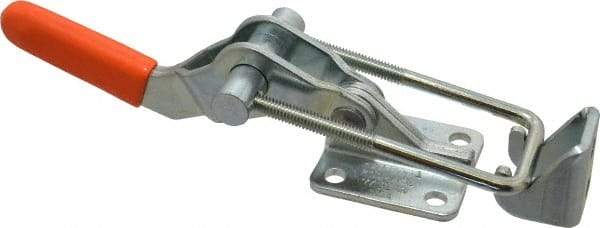 Lapeer - 2,000 Lb Capacity, Horizontal, U Hook, Flanged Base, Carbon Steel Pull Action Latch Clamp - 2-1/2" Drawing Movement, 7-3/8" OAL, Straight Handle - Apex Tool & Supply