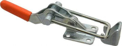 Lapeer - 2,000 Lb Capacity, Horizontal, U Hook, Flanged Base, Carbon Steel Pull Action Latch Clamp - 2-1/2" Drawing Movement, 7-3/8" OAL, Straight Handle - Apex Tool & Supply