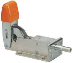 Lapeer - 800 Lb Load Capacity, Flanged Base, Carbon Steel, Standard Straight Line Action Clamp - 6 Mounting Holes, 0.266" Mounting Hole Diam, 3/8" Plunger Diam, Straight Handle - Apex Tool & Supply