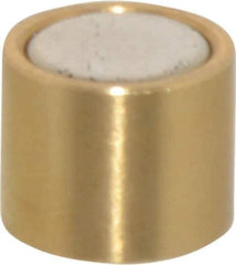 Mag-Mate - 5/16" Diam x 1/4" High, 1 Lb Average Pull Force, 2 Lb Max Pull Force, Neodymium Rare Earth Shielded Magnet - Brass Shield, 0.032" Shielding Wall Thickness - Apex Tool & Supply