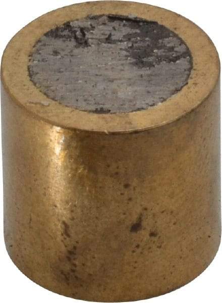 Mag-Mate - 1/2" Diam x 1/2" High, 3-1/2 Lb Average Pull Force, 7 Lb Max Pull Force, Neodymium Rare Earth Shielded Magnet - Brass Shield, 0.062" Shielding Wall Thickness - Apex Tool & Supply