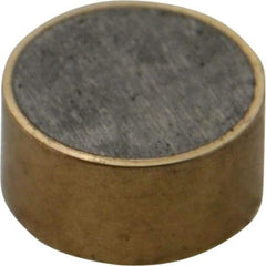 Mag-Mate - 3/4" Diam x 3/8" High, 6-1/2 Lb Average Pull Force, 13 Lb Max Pull Force, Neodymium Rare Earth Shielded Magnet - Brass Shield, 0.062" Shielding Wall Thickness - Apex Tool & Supply