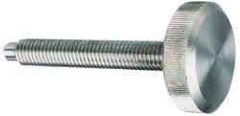 Morton Machine Works - M8x1.25 Knurled Shoulderless Dog Point Tip Grade 300 Stainless Steel Thumb Screw - 1-3/8" OAL, 1-1/8" Head Diam x 3/8" Head Height - Apex Tool & Supply