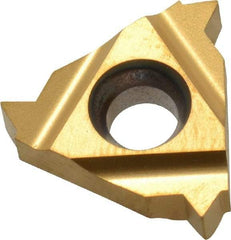 Carmex - 16ER External Right Hand 11.5 NPT Laydown Threading Insert - Grade BXC, TiN Coated Carbide - Apex Tool & Supply