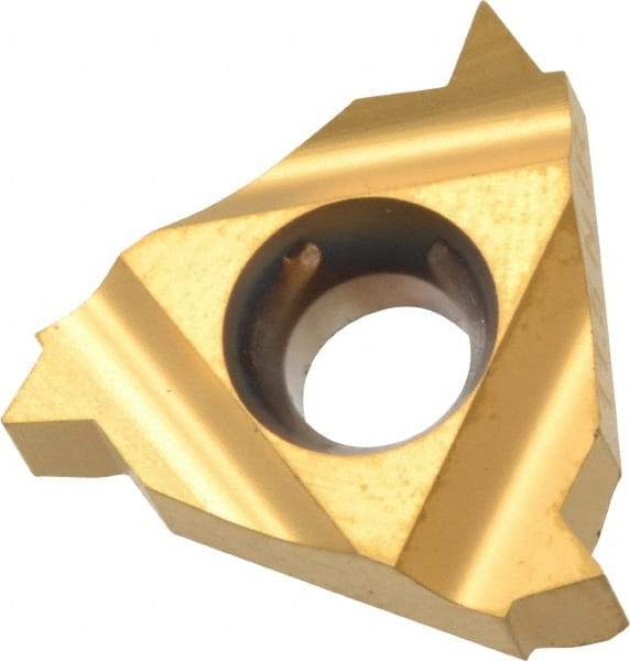 Carmex - 16IR Internal Right Hand 11.5 NPT Laydown Threading Insert - Grade BXC, TiN Coated Carbide - Apex Tool & Supply