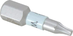 Wera - 1/4" Drive T8 Torx Screwdriver Bit - 1" OAL, Insert Bit - Apex Tool & Supply