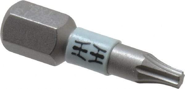Wera - 1/4" Drive T9 Torx Screwdriver Bit - 1" OAL, Insert Bit - Apex Tool & Supply