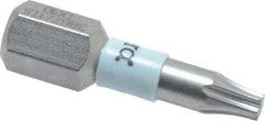 Wera - 1/4" Drive T10 Torx Screwdriver Bit - 1" OAL, Insert Bit - Apex Tool & Supply