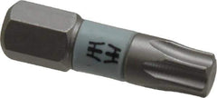 Wera - 1/4" Drive T30 Torx Screwdriver Bit - 1" OAL, Insert Bit - Apex Tool & Supply