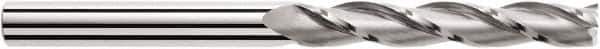 SGS - 10mm, 38mm LOC, 10mm Shank Diam, 100mm OAL, 3 Flute, Solid Carbide Square End Mill - Single End, TiN Finish, Spiral Flute, 30° Helix, Centercutting, Right Hand Cut, Right Hand Flute, Series 5XLM - Apex Tool & Supply