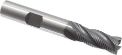 OSG - 3/8" Diam, Fine Pitch, 7/8" LOC, 4 Flute Cobalt Roughing Square End Mill - TiCN Finish, 2-5/8" OAL, 3/8" Shank Diam, Single End, 30° Helix - Apex Tool & Supply