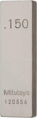 Mitutoyo - 0.15" Rectangular Steel Gage Block - Accuracy Grade AS-1, Includes Certificate of Inspection - Apex Tool & Supply