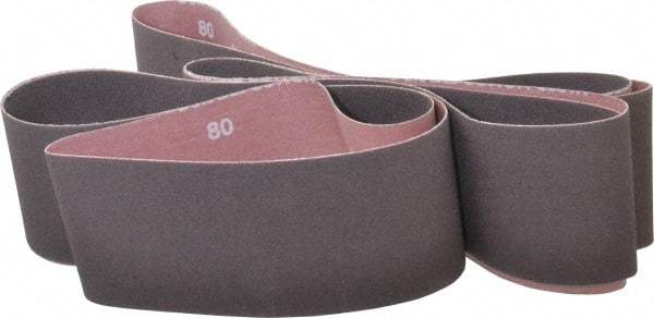 Norton - 3" Wide x 132" OAL, 80 Grit, Aluminum Oxide Abrasive Belt - Aluminum Oxide, Medium, Coated, X Weighted Cloth Backing, Series R228 - Apex Tool & Supply