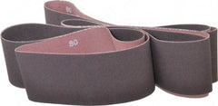 Norton - 3" Wide x 132" OAL, 80 Grit, Aluminum Oxide Abrasive Belt - Aluminum Oxide, Medium, Coated, X Weighted Cloth Backing, Series R228 - Apex Tool & Supply