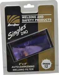 ArcOne - 4-1/4" Wide x 2" High, Lens Shade 12, Auto-Darkening Lens - 0.2" Thick, Green, Horizontal Mount - Apex Tool & Supply