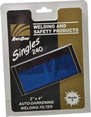 ArcOne - 4-1/4" Wide x 2" High, Lens Shade 9, Auto-Darkening Lens - 0.2" Thick, Green, Horizontal Mount - Apex Tool & Supply