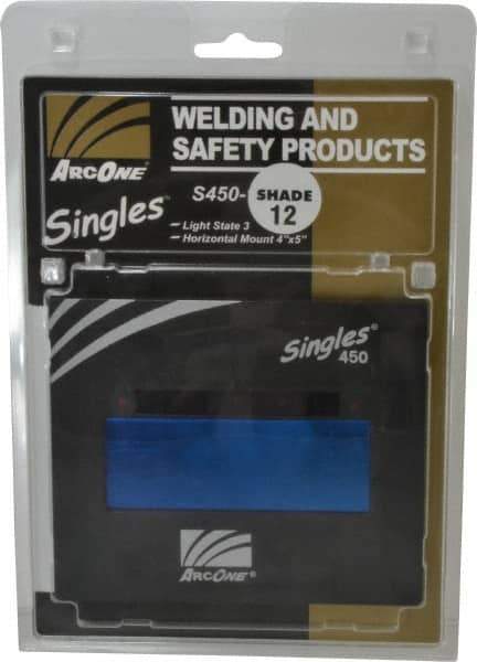 ArcOne - 5-1/4" Wide x 4-1/2" High, Lens Shade 12, Auto-Darkening Lens - 0.2" Thick, Green, Horizontal Mount - Apex Tool & Supply
