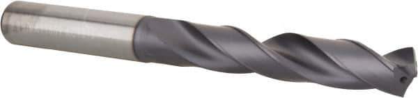 Kennametal - 29/64" 140° Solid Carbide Jobber Drill - TiAlN Finish, Right Hand Cut, Spiral Flute, Straight Shank, 4.6457" OAL, Standard Point - Apex Tool & Supply