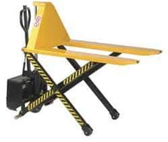 Wesco Industrial Products - 3,000 Lb Capacity, 31" Lift Height, Battery Operated Electric Pallet Lifter - 3-1/3" Lowered Height, 45" Fork Length, 21" Overall Width - Apex Tool & Supply