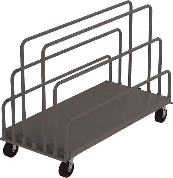 Jamco - 2,000 Lb Capacity Adjustable Sheet & Panel Truck - Steel Deck, 72" OAW, 9" Platform Height - Apex Tool & Supply