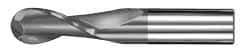 SGS - 27/64" Diam, 1" LOC, 2 Flute Solid Carbide Ball End Mill - AlTiN Finish, Single End, 2-3/4" OAL, 7/16" Shank Diam, Spiral Flute - Apex Tool & Supply