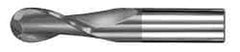 SGS - 13/32" Diam, 1" LOC, 2 Flute Solid Carbide Ball End Mill - AlTiN Finish, Single End, 2-3/4" OAL, 7/16" Shank Diam, Spiral Flute - Apex Tool & Supply