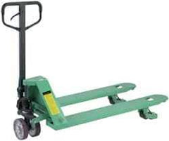 Wesco Industrial Products - 5,000 Lb Capacity, 7" Lift Side Roller Pallet Truck - 3.4" Min Lift Height, 48" Fork Length x 27" Fork Width, 27" Overall Width - Apex Tool & Supply