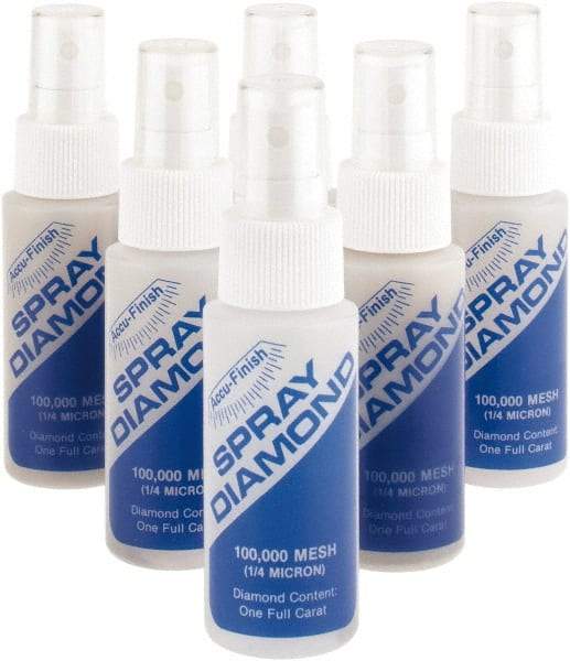 Accu-Finish - 2 oz Diamond Spray Compound - 100,000 Grit, Clear, Use on Ceramic - Apex Tool & Supply