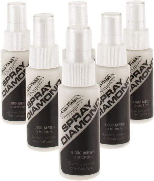 Accu-Finish - 2 oz Diamond Spray Compound - 8,000 Grit, Clear, Use on Ceramic - Apex Tool & Supply